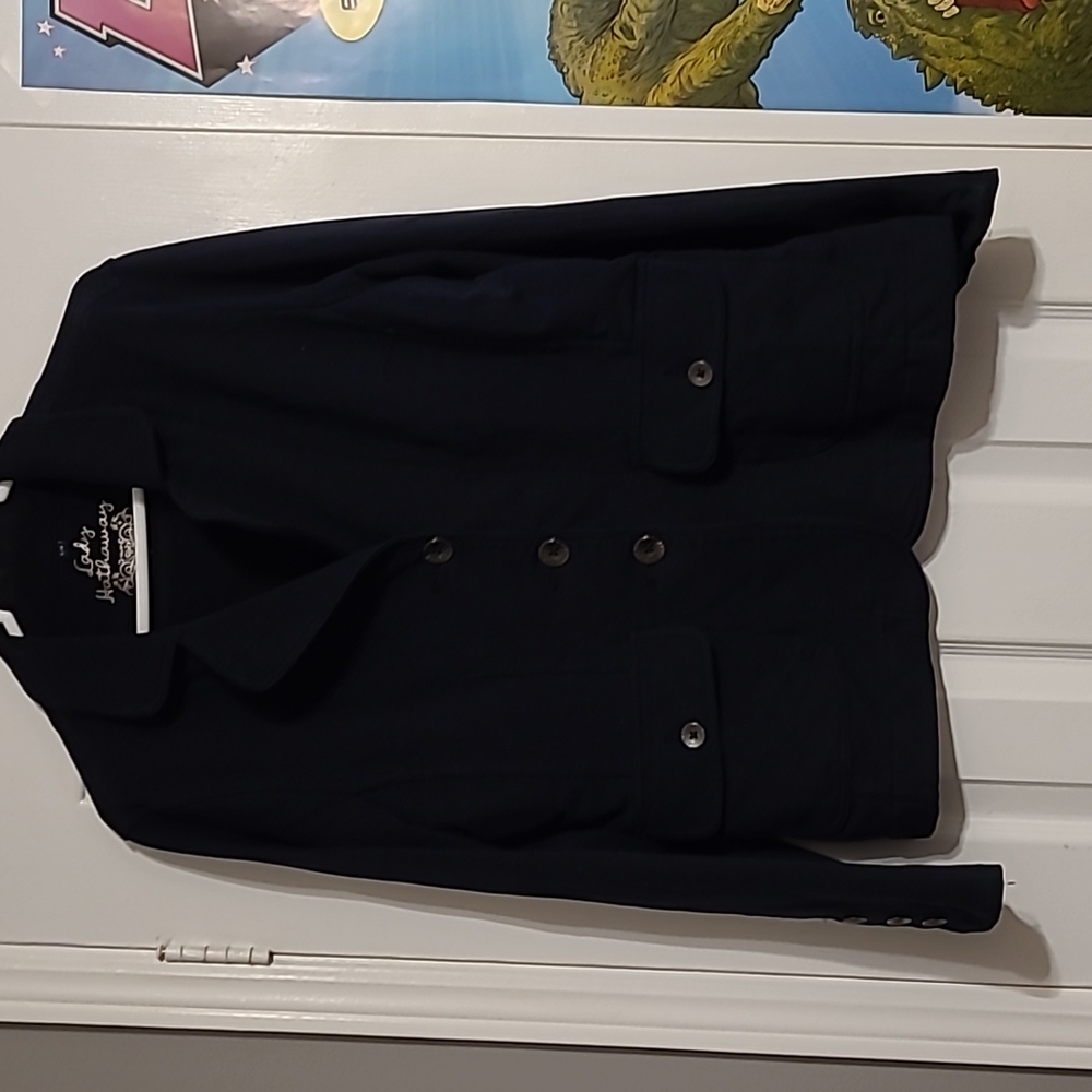 Navy Blue Lady Hathaway Blazer. Sweater Material.